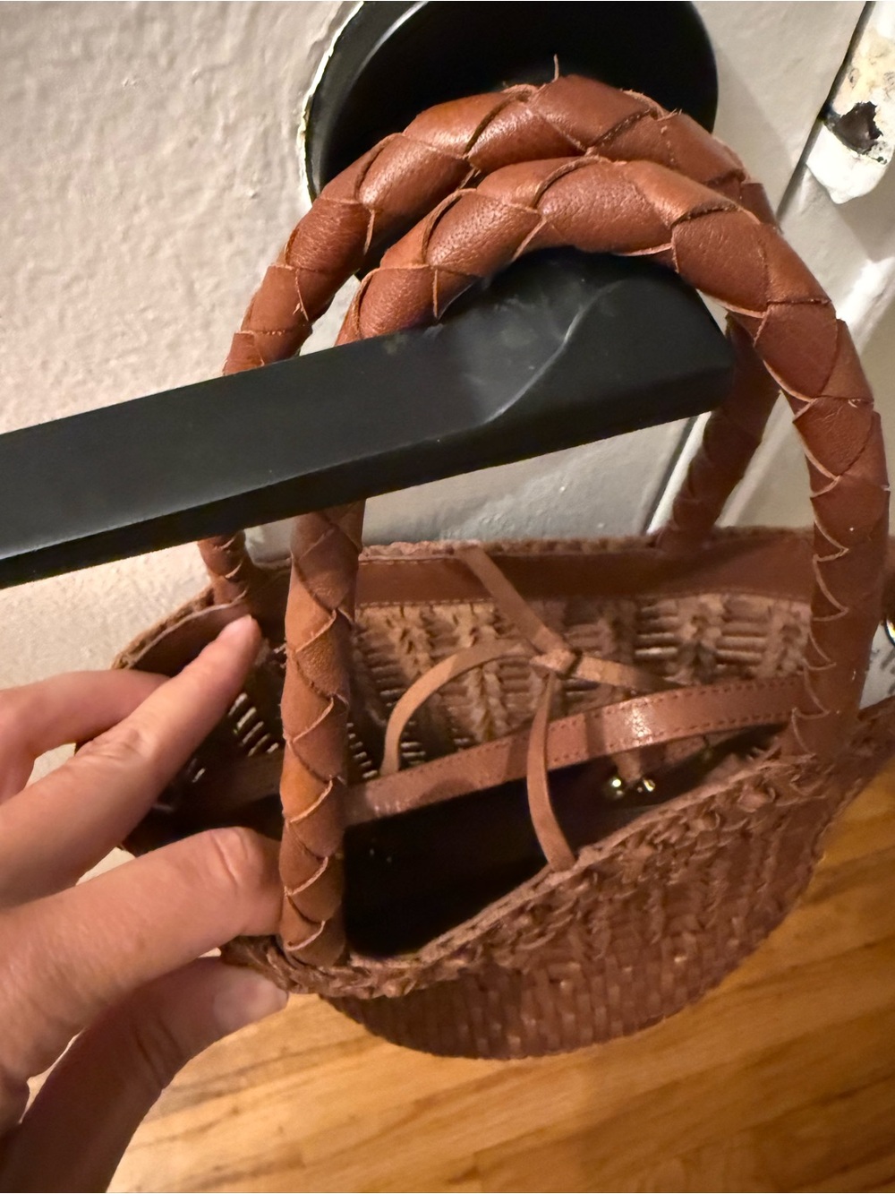 JCrew Woven Leather Tote Bag in Brown - Picture 2 of 5